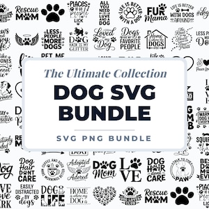 Hund SVG-paket, hundcitat PNG, hundmamma Svg, husdjursälskare Clipart, tassavtrycksdesigner, rolig hundtröja SVG, Cricut sublimeringspaket