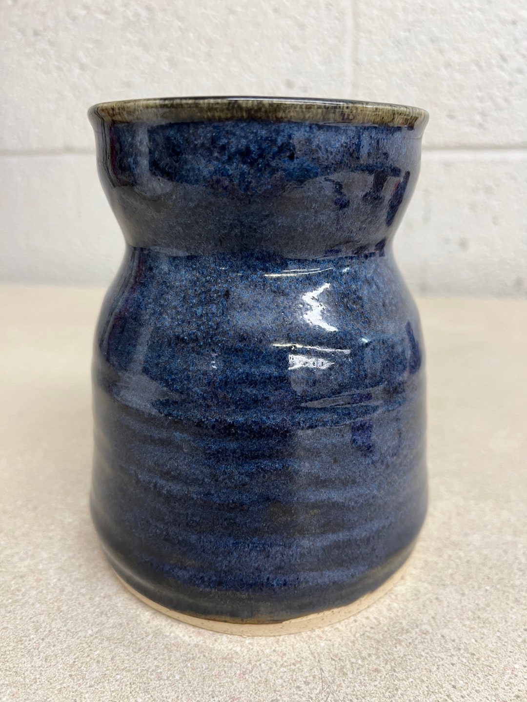 Dark Blue Pottery Vase Etsy