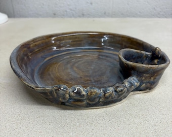 Neutral blues and brown Snack dip tray for 2