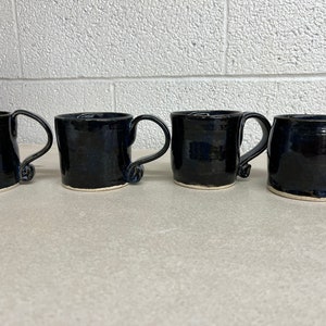 Dark blue/black small coffee or tea mugs (set of 4)