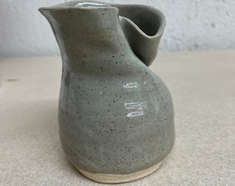 Twisty sage pottery vase