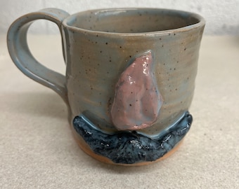 Mustache pottery coffee mug