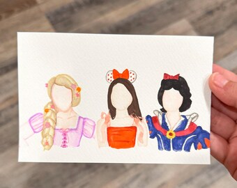 Custom Watercolor Portrait - 4x6 Painting - Handmade Heirloom Gift - Hand-Painted Portrait