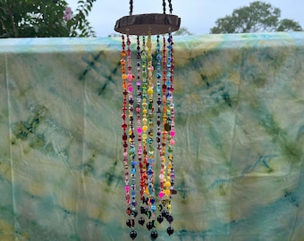 Rainbow Bohemian Suncatcher | Wind Chime | Beaded Sun Catcher | Boho Decor | Gifts for Her | Garden Gifts | Window Hanging | Rainbow Decor