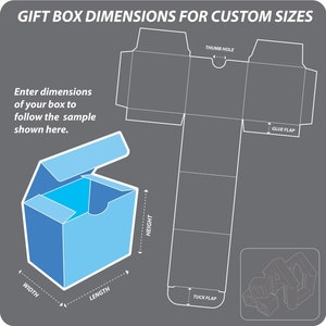 DIGITAL FILE - Custom Size Gift Box