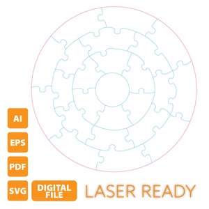 DIGITAL FILE - 24 piece circle puzzle.