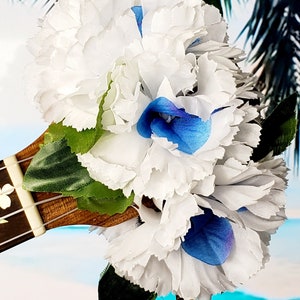 Ukulele Lei Floral Accessory, Ukulele Flower Gift for Keyring Strap Case Gig Bag for Uke Mandolin Dulcimer Banjo Guitar Cello Fiddle & More!