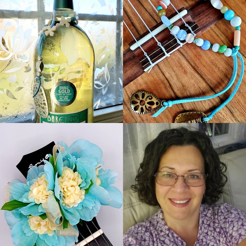 Ukulele Lei, Unique Floral Accessories for Ukulele, Mandolin, Guitar