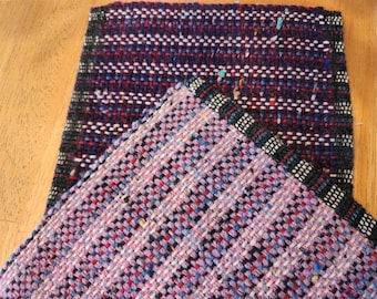 Set of 2 Handwoven Mug Rugs, Extra Large Cotton Wool Coasters, Coastal Cottage Farmhouse