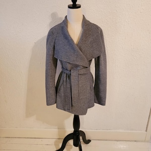 Grey Wool Angora Wrap Jacket