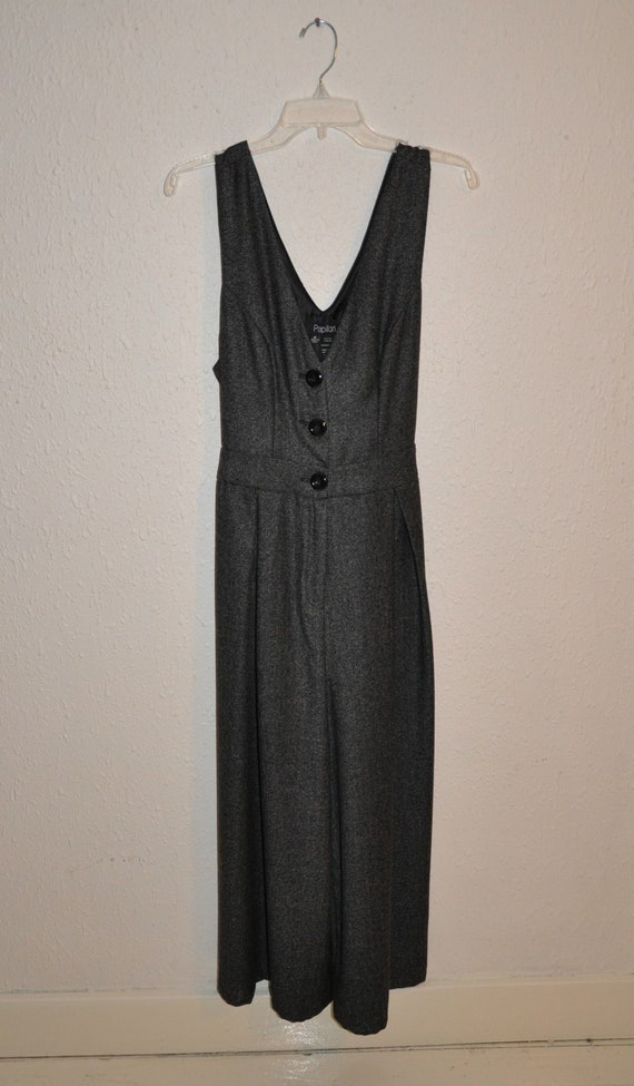 1990's Papillon Winter-Weight Grey Jumpsuit