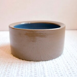 Cache-pot vintage en céramique marron et bleu - Petit pot pour plantes - Vase décoratif rétro - Succulentes