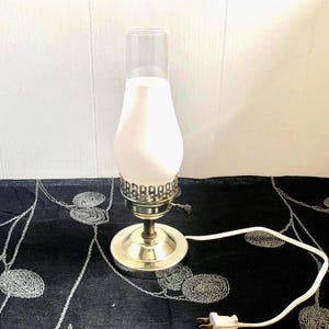Lampe cyclone vintage en verre dépoli - Lampe de table rétro - Éclairage d’ambiance - Décoration mid-century - Fabriquée au Mexique