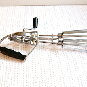 Vintage hand mixer, stainless steel egg beater