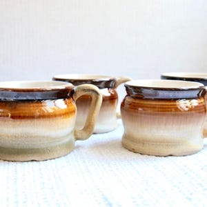 Xícaras de grés vintage - Caneca vintage - Cerâmica Beauce - Philippe Lambert - Década de 1970