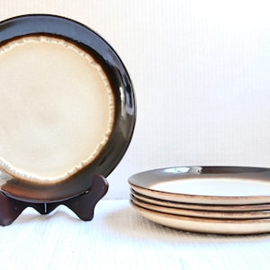 Vintage stoneware dinner plates - Handmade pottery from Céramique de Beauce - Philippe Lambert - 1970s
