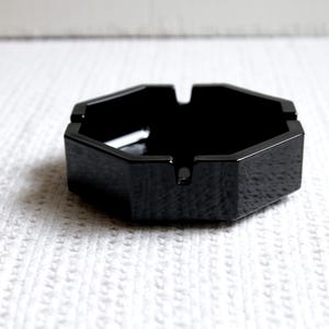 Vintage ashtray, Octime Arcoroc Luminarc, in black glass, from France