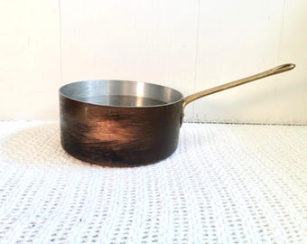 真鍮ハンドル付きヴィンテージ銅鍋6個セット - フランス製キッチン用品