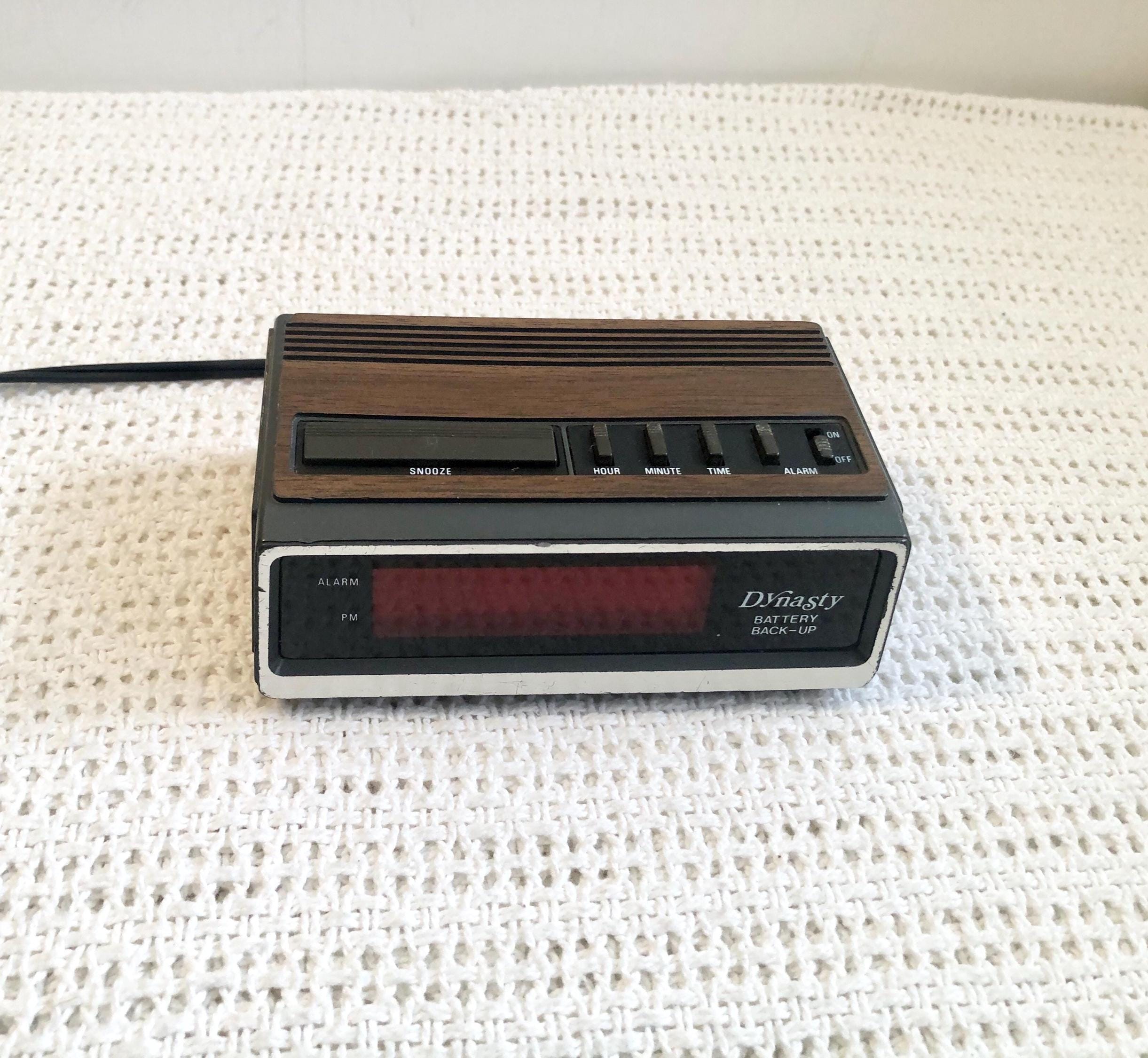 Vintage Dynasty Digital Alarm Clock, Imitation Wood Finish - 1970s