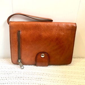 Vintage Ledertasche - Kleine Aktentasche, Künstlerbedarfstasche oder Unisex-Handtasche - Stil der 1970er Jahre