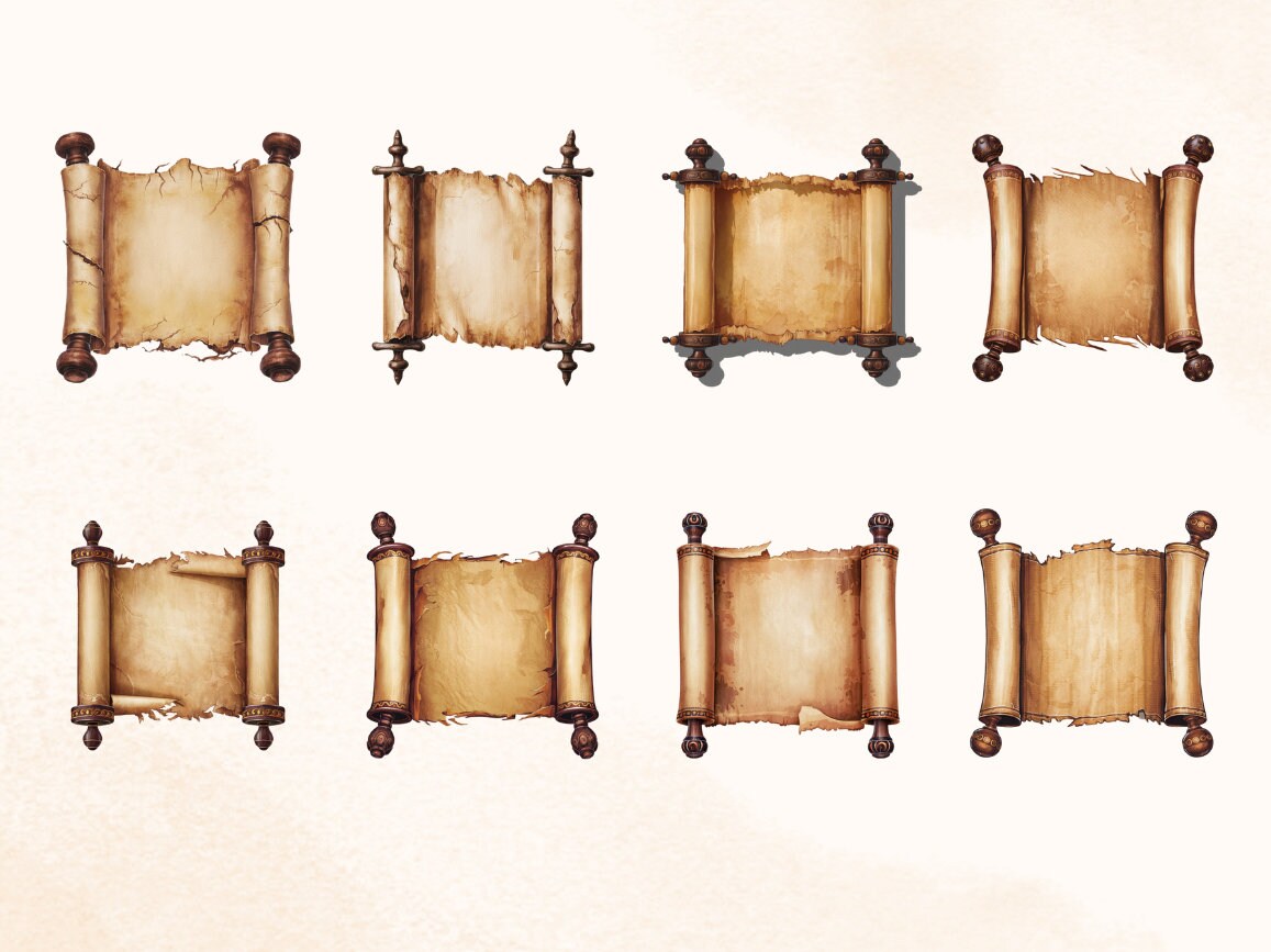 20 Medieval Scroll Clipart, Vintage Scroll, High Quality Jpgs ...