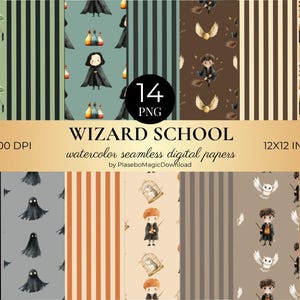 14 Magic Wizard Seamless Pattern, Magical Seamless pattern, Mystical pattern, Digital Download, Repeat Pattern