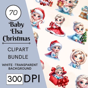 70 Baby Prinzessin Elsa Clipart, Weihnachten Baby Prinzessin Clipart, Weihnachtscliparts, Fantasy Fairytale Prinzessin Clipart, Weihnachtsbaum PNG