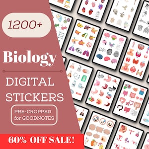 Biologie Anatomie digitale Aufkleber, handgezeichnete, vorgeschnittene GoodNotes, PNG, Download,