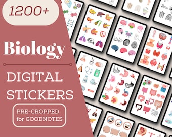 Biology Anatomy Digital Stickers, Hand-Drawn, Pre-Cropped GoodNotes, PNG, Download,