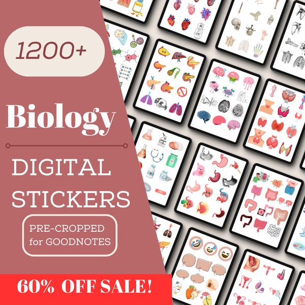 Biologie & Anatomie Digitale Sticker | Vorgeschnittene menschliche Körper Aufkleber | Handgezeichnetes iPad GoodNotes| PNG-Datei | Notizen | Pharmakologie