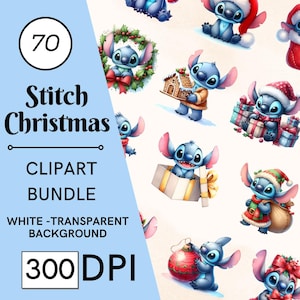 70 Aquarell Weihnachten Stich Clipart Set 300 DPI, hochauflösend, transparenter Hintergrund, digitaler Download Perfekt für DIY Geschenke & Kunsthandwerk
