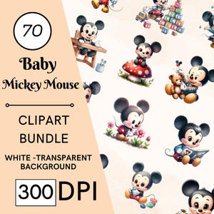 70 Clipart di Topolino, Clipart di Topolino Acquerello Carino PNG Sfondo Trasparente per Uso Commerciale, Clipart di Topolino Bambino Bosco