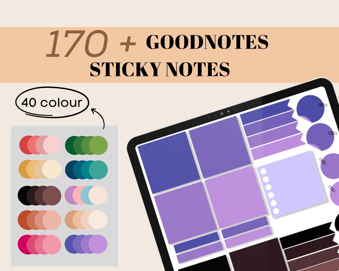 170 Goodnotes Sticky Notes Stickers iPad Stickers Digital Planner ...