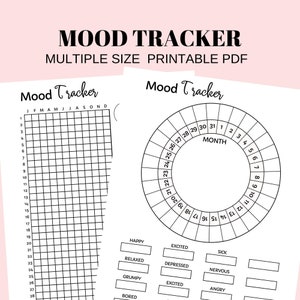 Mood Tracker Printable Yearly Monthly Mood Planner Circular Mood Chart ...