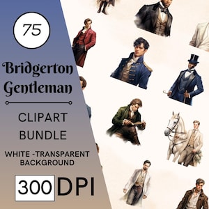 75 Bridgerton Gentleman Clipart, hochwertige transparente PNGs, sofortiger Download, kommerzielle Nutzung - Aristokrat Grafiken, Regency-Stil Drucke