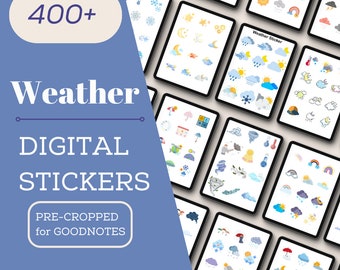 400+ Weather Digital Stickers, Planner & Journal PNG, Goodnotes, Digital Download, Nursery