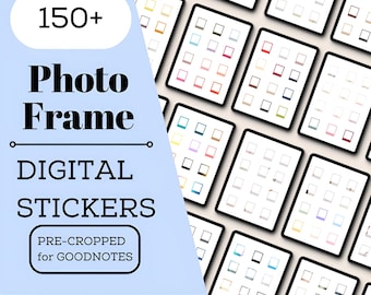 150+ Photo Frame Digital Stickers, Vintage & Modern Frames, Goodnotes, PNG, Digital Download