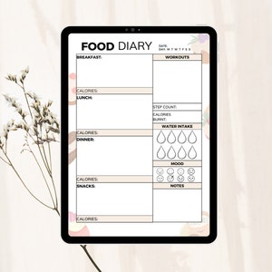 Daily Food Diary Printable, A4 A5 Printable Daily Food Journal ...