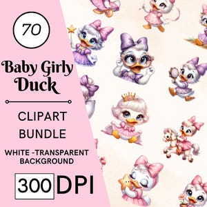 70 Baby Daisy Duck Clipart, Acquerello Carino Anatra ClipArt PNG con Sfondo Trasparente per Uso Commerciale, Baby Duck Clipart Woodland PNG