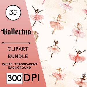 35 Ballerina Clipart, Ballerina Girl Clipart, Cute Ballerina Clipart, Ballerina PNG, Pink Ballerina, Ballet Clipart, Ballerina Clip Art