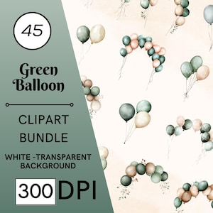45 groene ballon clipart, verjaardag ballon clipart, ballon boog clipart, ballon clipart, ballonnen clipart, verjaardag clipart, partij clipart