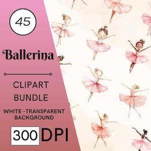45 Ballerina Clipart, Ballerina Girl Clipart, Cute Ballerina Clipart, Ballerina PNG, Pink Ballerina, Ballet Clipart, Ballerina Clip Art