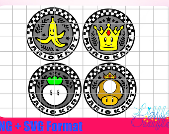 Mario Kart 4 Grand Prix Cup Emblems PNG + SVG Coloured layers and Outlines