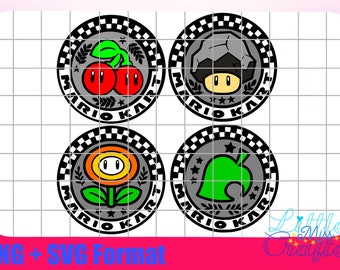 Mario Kart 4 Grand Prix Cup Emblems PNG + SVG Coloured layers and Outlines