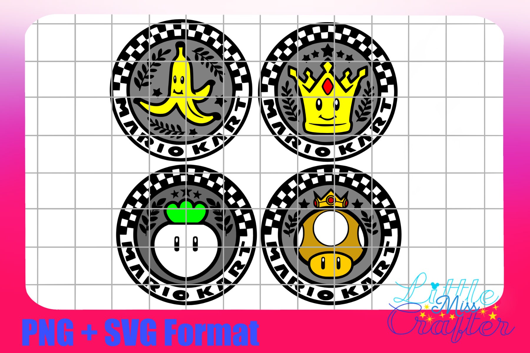 Mario Kart Grand Prix 24 Cup Emblems PGN and SVG Black and White and  Coloured Layers - Etsy, image size:1800x1200