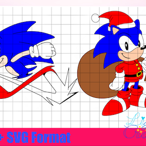 Sonic The Hedgehog Santa Christmas en digitale SVG- en PNG-bestanden