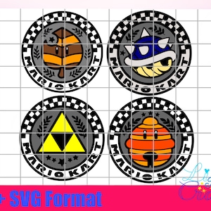 Mario Kart 4 Grand Prix Cup Emblems PNG + SVG Gekleurde lagen en contouren