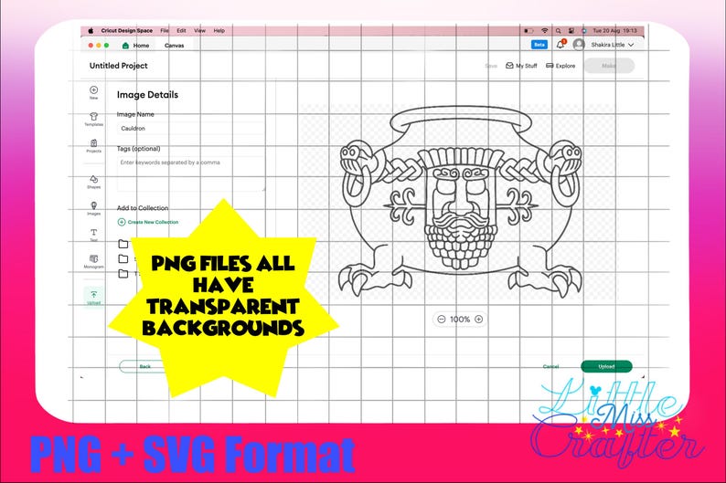 Pode incluir: Um desenho de linha preto e branco de um caldeir&atilde;o com um rosto na frente. O texto "PNG FILES ALL HAVE TRANSPARENT BACKGROUNDS" est&aacute; em uma estrela amarela. O texto "PNG + SVG Format" est&aacute; na parte inferior da imagem.