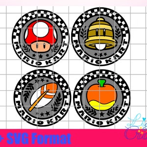 Mario Kart 4 Grand Prix Cup Emblems PNG + SVG Gekleurde lagen en contouren