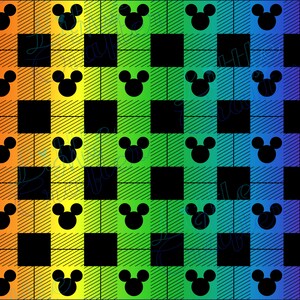 Rainbow Tartan Christmas Pattern Mickey Head Digital File Square Wrap and Tumbler Wrap Mugs 20oz Tumbler Wrap PNG JPEG PDF